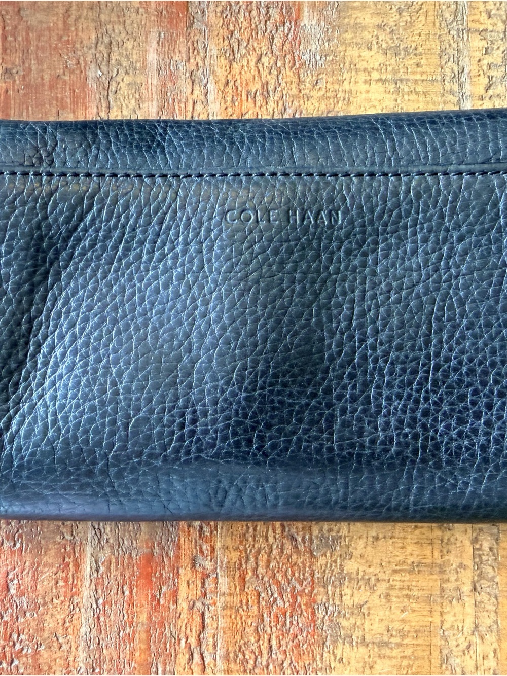Cole Haan Black Pebbled Leather Wallet